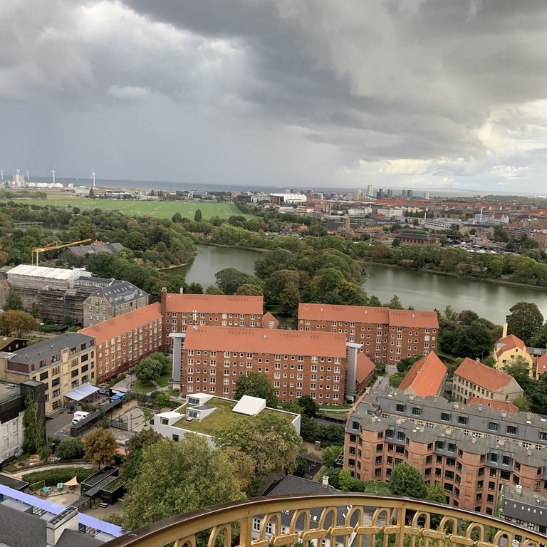 Vue sur Copenhague depuis la tour de la Vor Frelsers Kirke (église de Notre Sauveur)